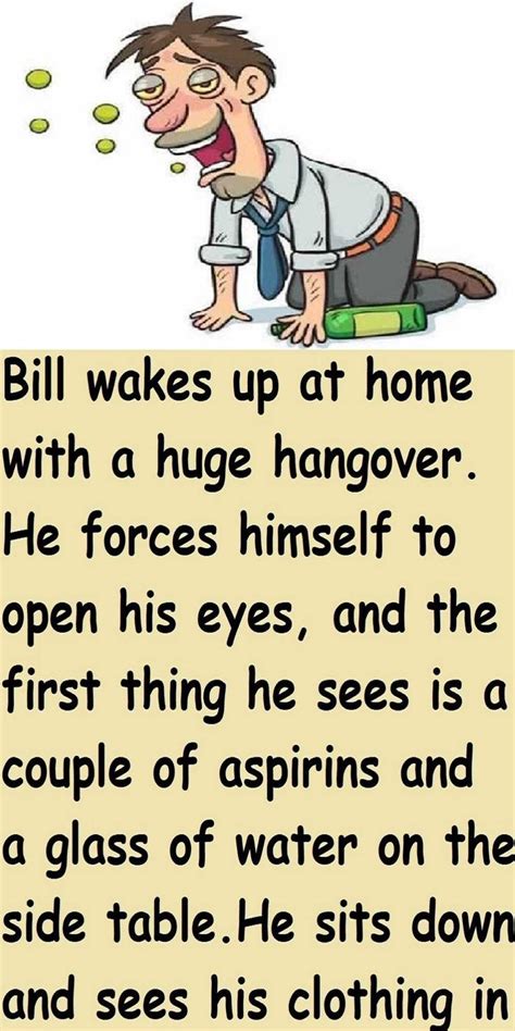 An Image Of A Cartoon Character Saying Bill Wakes Up At Home With A