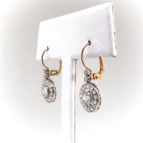Art Deco Diamond Earrings Vintage 1930s 142ct Tw Antique Wedding