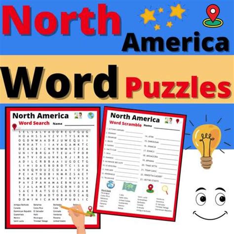 North America Word Search Geography Map Puzzles Vocabulary No Prep Fun