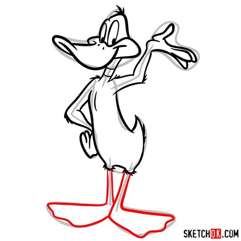 How To Draw Daffy Duck Sketchok Easy Drawing Guides