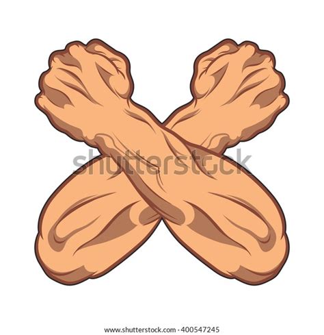 Two Crossed Hands Clenched Into Fist Stock Vector Royalty Free 400547245