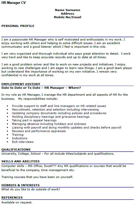 Cool template to showcase your designs in a modern way. HR Manager CV Example - icover.org.uk