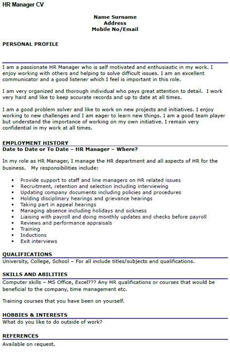 Cv examples help with getting the layout right, setting the tone, showing you what to include, and they also give you a boost so you feel motivated to. HR Manager CV Example - icover.org.uk