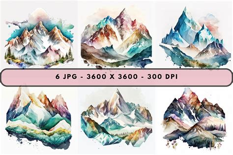 Watercolor Snow Capped Peaks Graphic By Tni House · Creative Fabrica