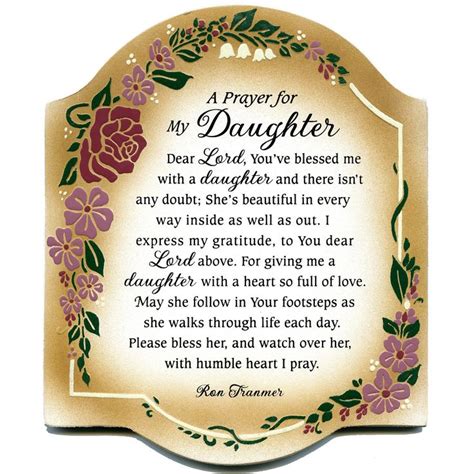 Simple Expressions Prayermy Daughter Embossed Wood Textual Plaque Word Of Wisdom Prayers