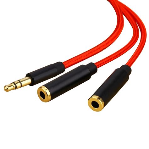 Audio Extension Cable Splitter 35mm Jack 1 Male To 2