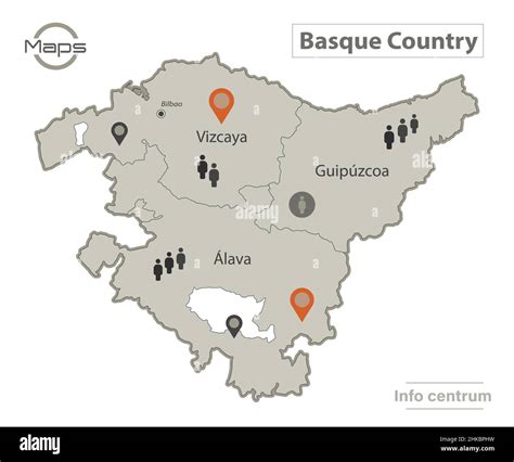 Basque Country Map Individual Regions With Names Infographics And