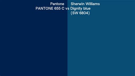 Pantone 655 C Vs Sherwin Williams Dignity Blue Sw 6804 Side By Side