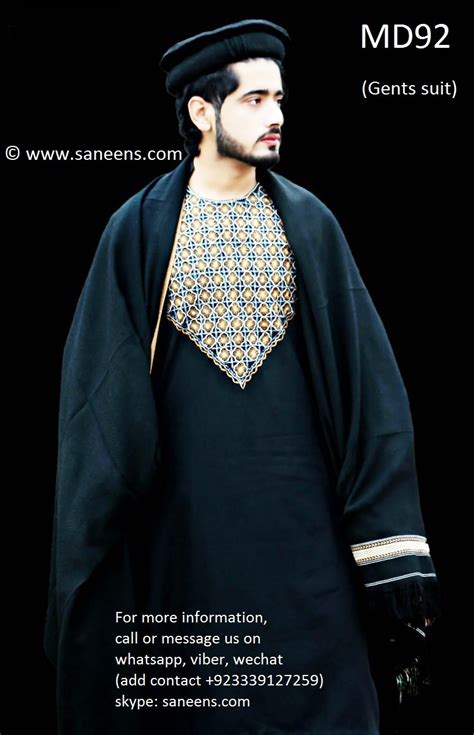 Traditional Muslim Men Clothes Pashtun Gents Clothing With Fancy Tape Work