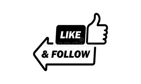 Like And Follow Button In Black For Social Media Users Vector Eps 10