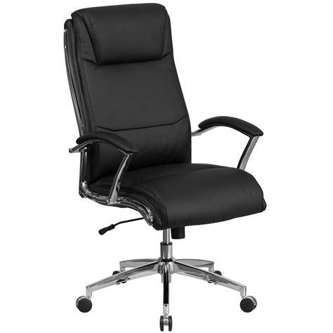 A Line Furniture Executive High Back Black Leather Adjustable Swivel