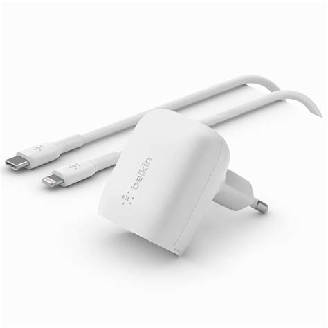 Belkin Chargeur Secteur Usb C 20 W Avec Câble Usb C Vers Lightning