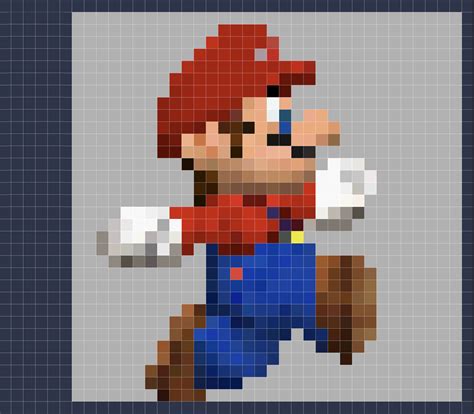 Mario Pixel Art 32x32 Grid