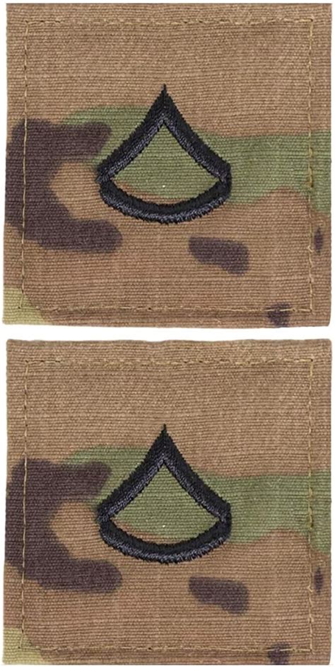 Army Embroidered Ocp With Hook Rank Insignia Private First