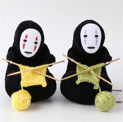 14cm Hayao Miyazaki Anime Spirited Away Faceless Man Knitting A Sweater No Face Man Ghost