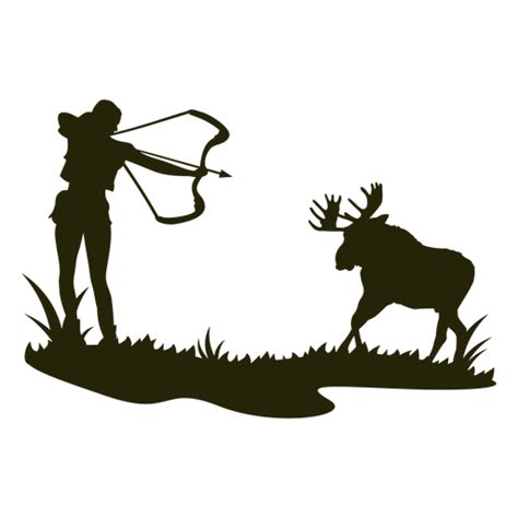 Woman Hunting Bow Deer Silhouette Transparent Png And Svg Vector File