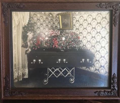 Antique Funeral Casket Post Mortem Photoantique Style Frame Hand