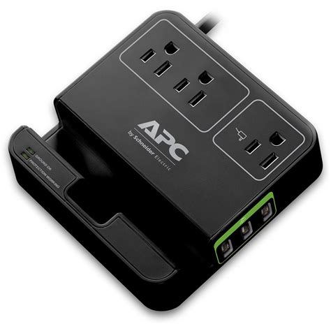 Apc Essential Surgearrest 3 Outlet Surge Protector With Usb