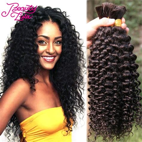 A Malaysian Virgin Hair Curly Bulk Braiding Hair Unprocessed Human Braiding Hair Bulk No