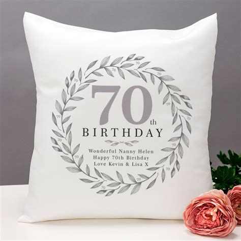 Personalised 70th Birthday Cushion The T Experience
