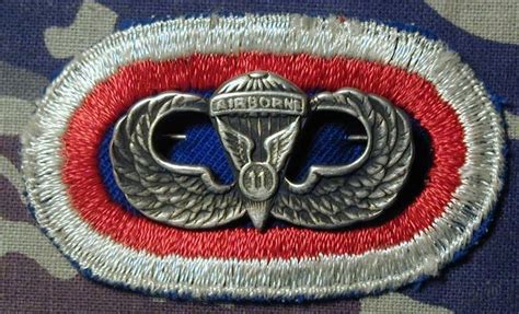 Pinback Wwii Airborne Parachutist 11th Abn Div Jump Wings Sterling