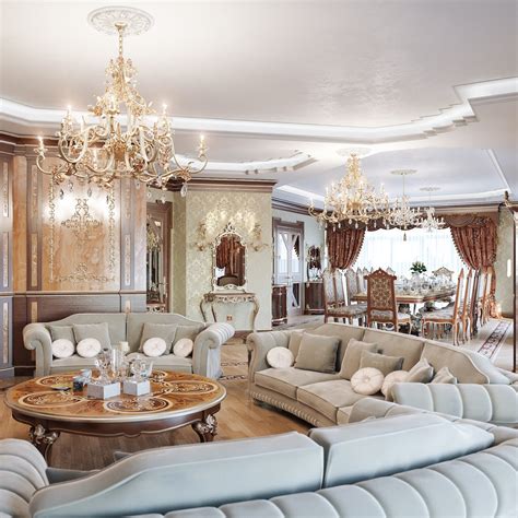 Stylish Living Room And Dining Room Villa Design ⋆ Luxury Italian