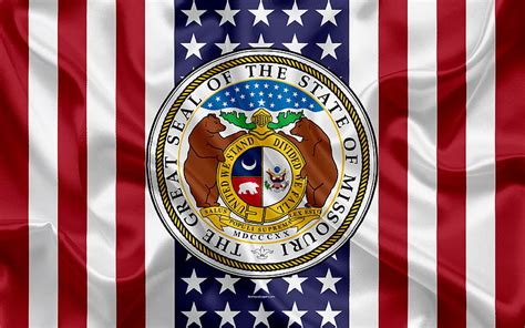 Missouri Usa American State Seal Of Missouri Silk Texture Us States