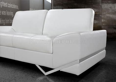 Vanity Sofa 3pc Set In White Leather 0744 By Vig
