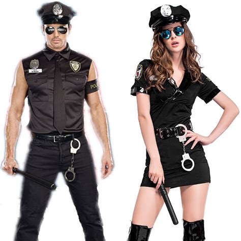 Adulto Policial Trajes Cosplay Para Homens Mulheres Casais Masquerade Ano Novo Vestido De