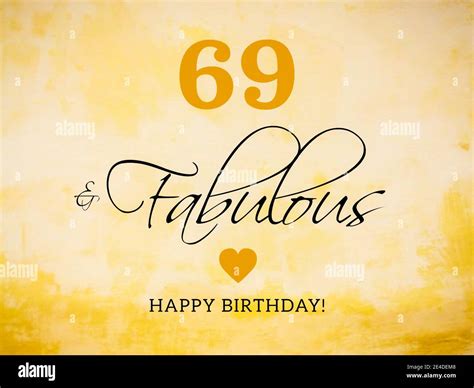 69th Birthday Card Wishes Illustration Stock Photo Alamy