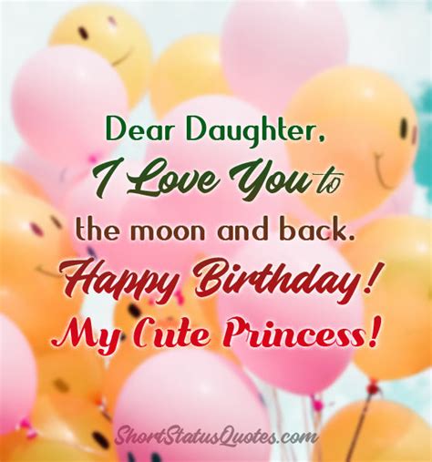 Birthday Status For Daughter Short Quotes And Messages