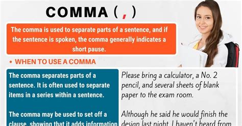 Comma When To Use Commas With Useful Comma Rules Punctuation Marks