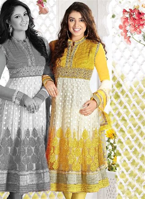 Resham Enhanced Net Churidar And Anarkali Suits Indian Designers