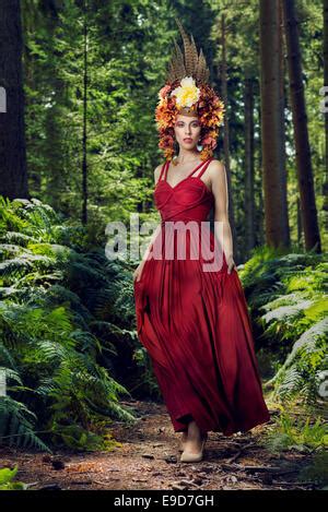 Beautiful Nude Forest Nymph Stock Photo Alamy