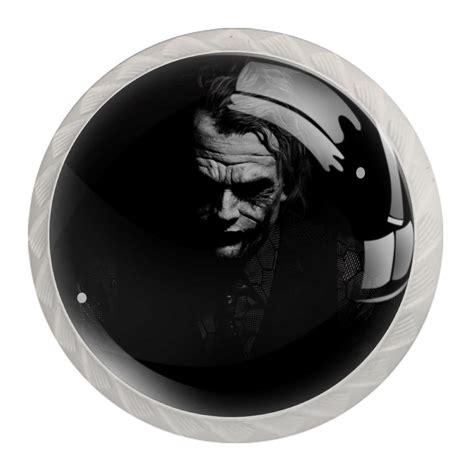 Ownta Scary Face Joker Round Glass Drawer Handles Knobs Pulls With
