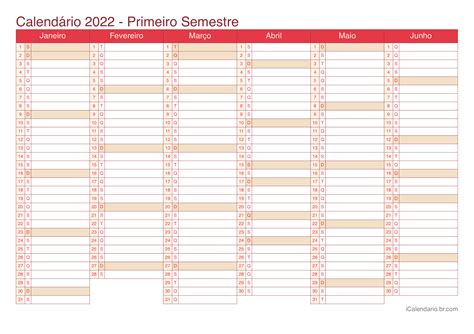 Calendário 2022 Para Imprimir Icalendá