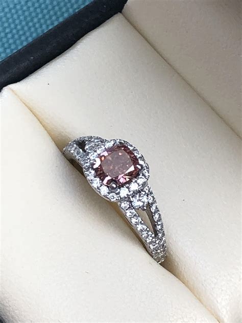 Diamond & gemstone halo engagement ring set. White Gold Pink Diamond Ring | I Do Now I Don't
