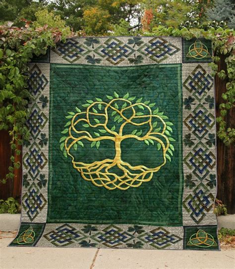 Must Make Celtic Tree Of Life Celtic Patterns Panel Quilts Green Life Quilt Blanket One