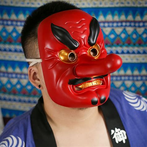 Japanese Kabuki Mask Resin Prajna Buddhism Noh Tengu Mask For Halloween