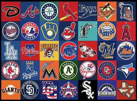 Major League Baseball Background Logo Teams Mixed Media By Movie Poster