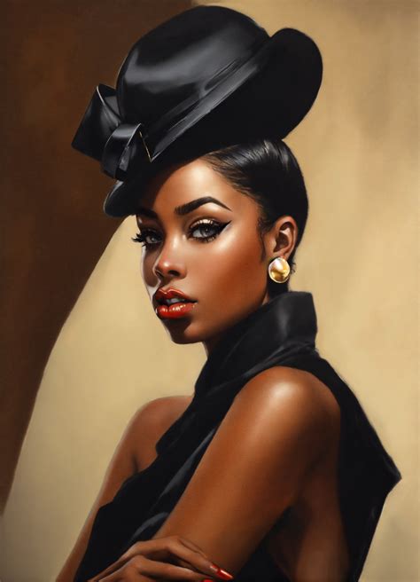 Lexica Pin Up Girl Black Woman Couture Fashion Photorealism