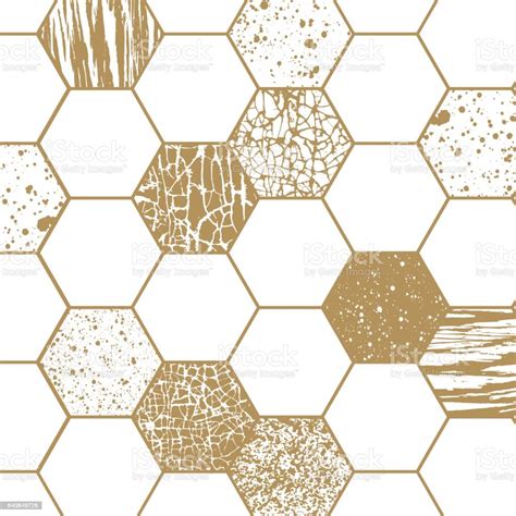 Geometric Pattern Vector With Hexagon Shapes Gold Geometry Background