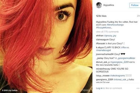 Lily Collins Dyes Her Hair Pink