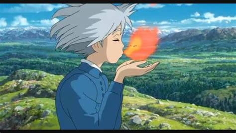 Sophie Kisses The Fire Demon Howls Moving Castle Hayao Miyazaki