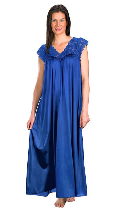 Shadowline Nightgown Silhouette Lace Cap Sleeve Long Gown Prom