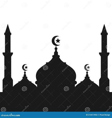 Islamic Mosque Silhouette Vector Illustration Design Stock Vector