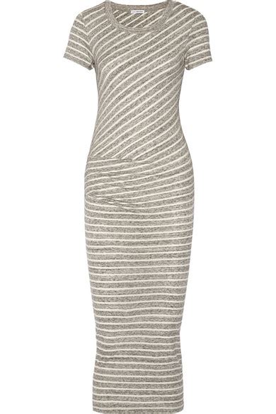 James Perse Striped Cotton Jersey Midi Dress NET A PORTER COM