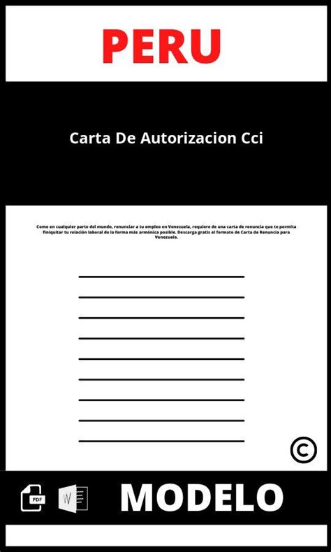 Modelo De Carta De Autorizacion Cci 2023