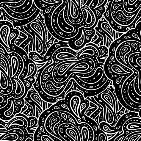 Seamless Wave Hand Drawn Pattern Waves Background In Black And White