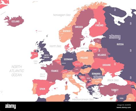 Europe Map High Detailed Political Map Of European Continent With